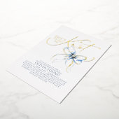 Dusty Blue Bow She's Tying The Knot Bridal Shower 箔招待状 (回転した状態)