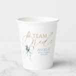 Dusty Blue Bow Team Bride Bridal Shower 紙コップ<br><div class="desc">Add a charming and unique touch to your “She’s Tying the Knot” bridal shower with these elegant dusty blue and gold bow paper cups. Featuring a delicate watercolor soft blue ribbon bow, they bring just the right amount of sweetness and sophistication to your table decor. Perfect for serving bubbly, punch,...</div>