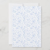 Dusty Blue Bow Toile De Jouy Boy Baby Shower 招待状 (裏面)