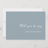Dusty Blue  Bridesmaid Proposal Card 招待状 (正面)