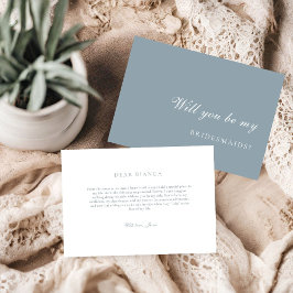 Dusty Blue Bridesmaid Proposal Card 招待状