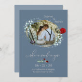 Dusty Blue Burgundy彼女はYes写真と言った セーブザデート (正面/裏面)