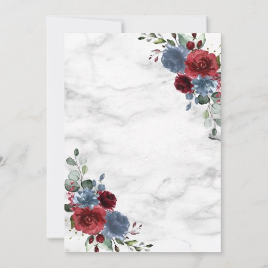 Dusty Blue Burgundy Geometric Shower by Mail 招待状 (裏面)