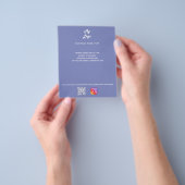 Dusty blue business logo qr code instagram チラシ (手)