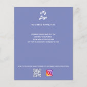 Dusty blue business logo qr code instagram チラシ (正面)