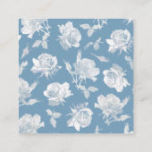 Dusty Blue Calligraphy QR Code Wedding エンクロージャーカード (裏面)