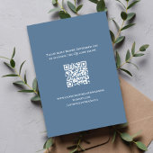 Dusty Blue Calligraphy QR Code Wedding Details エンクロージャーカード