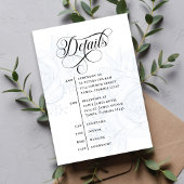 Dusty Blue Calligraphy QR Code Wedding Details エンクロージャーカード