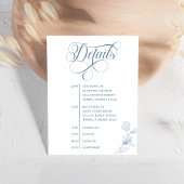 Dusty Blue Calligraphy QR Code Wedding Details 出欠カード