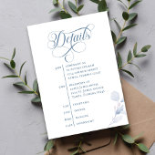 Dusty Blue Calligraphy QR Code Wedding Insert エンクロージャーカード