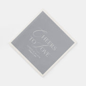 Dusty Blue “Cheers to Love” Wedding スタンダードランチョンナプキン (角)