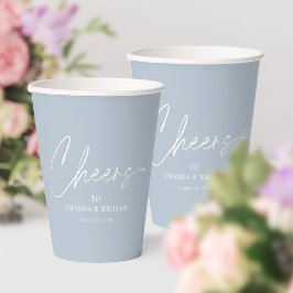 Dusty Blue Cheers Wedding Cup – Toast Drinkware 紙コップ