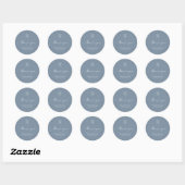 Dusty Blue | Chic & Modern Wedding Monogram  ラウンドシール (シート)