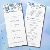 Dusty Blue Chinoiserie Christian Wedding Program プログラム
