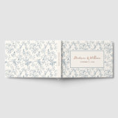 Dusty Blue Chinoiserie Pattern Wedding ゲストブック (全面)