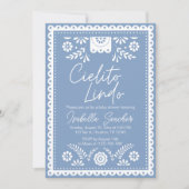 Dusty Blue Cielitoのリンドベイビーシャワーの招待 招待状 (正面)