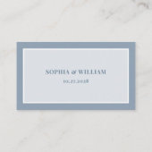 Dusty Blue | Classic and Luxe Wedding Flat プレイスカード (裏面)