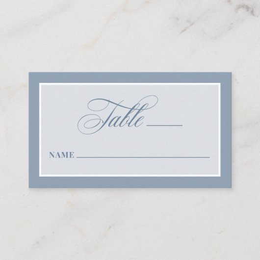 Dusty Blue | Classic and Luxe Wedding Flat プレイスカード (正面)