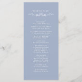 Dusty Blue Classic Floral Crest Wedding Ceremony プログラム (裏面)
