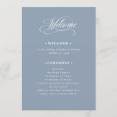 Dusty Blue | Classic Luxe Wedding Welcome プログラム (正面)