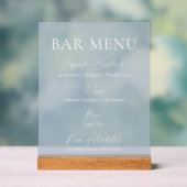 Dusty Blue Clear Acrylic Bar Menu Sign アクリルサイン (ニュートラル)