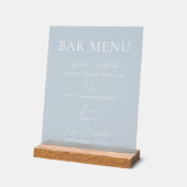 Dusty Blue Clear Acrylic Bar Menu Sign アクリルサイン (傾斜)