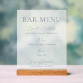 Dusty Blue Clear Acrylic Bar Menu Sign  アクリルサイン (ニュートラル)