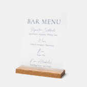 Dusty Blue Clear Acrylic Bar Menu Sign  アクリルサイン (傾斜)