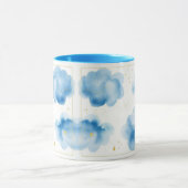 Dusty Blue Clouds Sprinkled Gold Frame Mug Tasse マグカップ (中央)