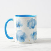 Dusty Blue Clouds Sprinkled Gold Frame Mug Tasse マグカップ (左)