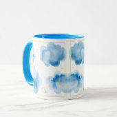 Dusty Blue Clouds Sprinkled Gold Frame Mug Tasse マグカップ (正面左)