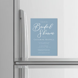 Dusty Blue Coastal Bridal Shower Personalized マグネット招待状