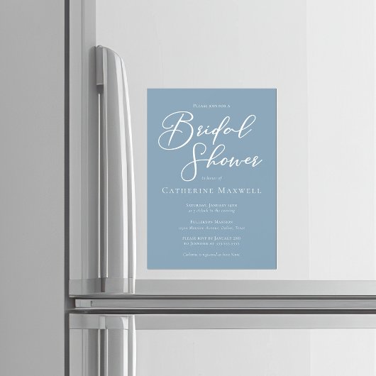 Dusty Blue Coastal Bridal Shower Personalized マグネット招待状