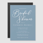 Dusty Blue Coastal Bridal Shower Personalized マグネット招待状 (正面/裏面)