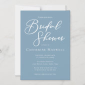 Dusty Blue Coastal Bridal Shower Personalized マグネット招待状 (正面)