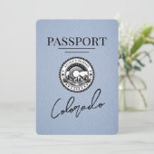 Dusty Blue Colorado Passport日付の保存 セーブザデート (スタンド正面)