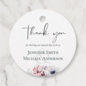 Dusty Blue Coralフローラス結婚クリプト フェイバータグ (正面)