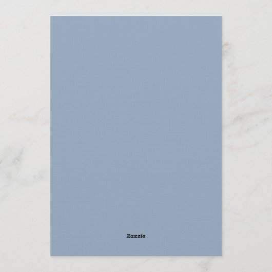 Dusty Blue Coral Bloom Wedding 招待状 (裏面)