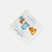 Dusty Blue Cowboy Napkins Western Baby Shower Boy スタンダードカクテルナプキン (角)