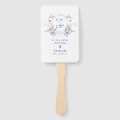 Dusty Blue Crest Floral Wedding ハンドファン (正面)