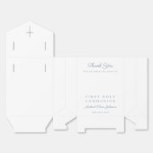 Dusty Blue Cross Boy First Holy Communion フェイバーボックス (見開き)