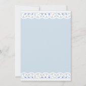 Dusty Blue Cross Christening Christian Baptism 招待状 (裏面)