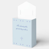 Dusty Blue Cross Christian Baptism フェイバーボックス (オープン)