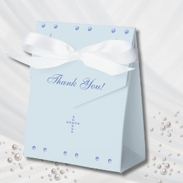 Dusty Blue Cross Christian Baptism フェイバーボックス