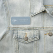 Dusty Blue Custom Business Logo Employee Magnetic 名札 (インサイチュ)