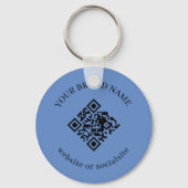 Dusty Blue Custom Business QR Code Keychains キーホルダー (裏面)