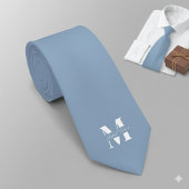 Dusty Blue | Custom Monogram Wedding Groomsmen  ネクタイ