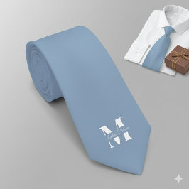 Dusty Blue | Custom Monogram Wedding Groomsmen  ネクタイ