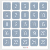 Dusty Blue Customizable Square Number Stickers  シール (シート)