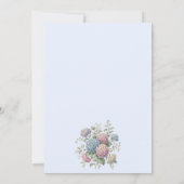 Dusty Blue Delicate Hydrangea Flowers Wedding 招待状 (裏面)